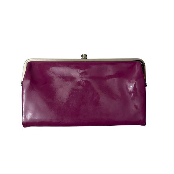 Hobo International Lauren Wallet Fuschia Patent Leather Frame Kisslock Cards * - Picture 1 of 11